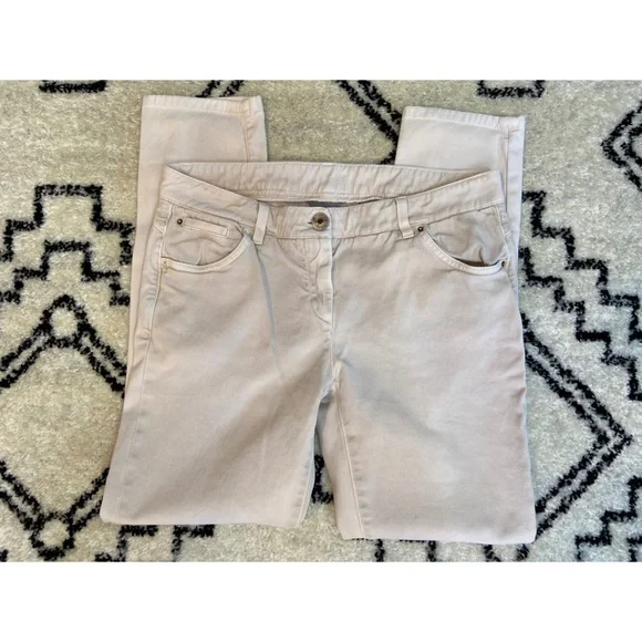 Brunello Cucinelli Light Pink Straight Leg Denim Pants Size 10 - Picture 3 of 9